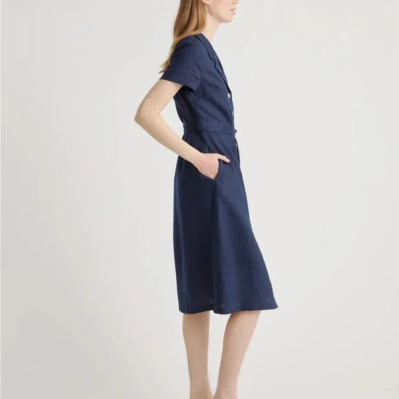 Quince 100% European Linen Button Front Dress - Picture 5 of 10